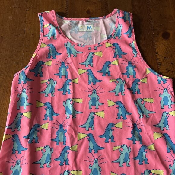 Men’s Chubbies Hear Me Roar Pink Dinosaurs Shirt Size Medium Indi Surf - Picture 3 of 7